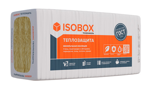 Мат минераловатный ISOBOX 38 P Теплозащита, 1200x610x100 мм, 4,4 м2, Технониколь