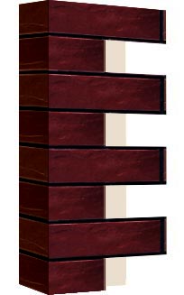 Правый откос фасадной термопанели Аляска Burgund rustik, 40 мм