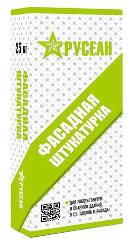 Фасадная штукатурка для машинного и ручного нанесения, Русеан, 25 кг