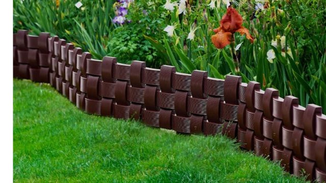 Садовое ограждение Плетенка коричневое, Стандартпарк