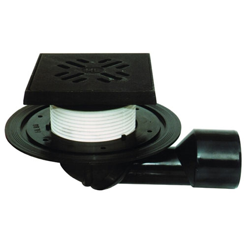 HL81G Трап с поворотным шарниром для балконов и террас, с подрамником и решеткой из чугуна DN50/75