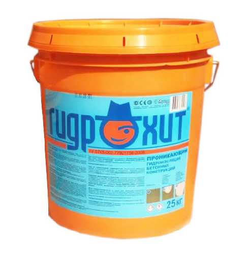 Гидрохит Проникающий, ведро 25 кг, сухая строительная гидроизоляционная смесь