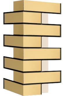 Внешний угловой элемент фасадной термопанели Аляска Sand glatt, 60 мм