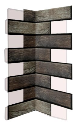 Внутренний угловой элемент фасадной термопанели Аляска Loft brick peper, 60 мм