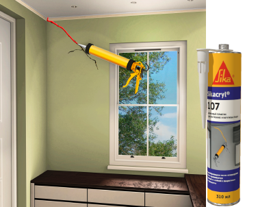 1К акриловый герметик для статических соединениях пористых поверхностей Sikacryl®-107, 310 мл, белый