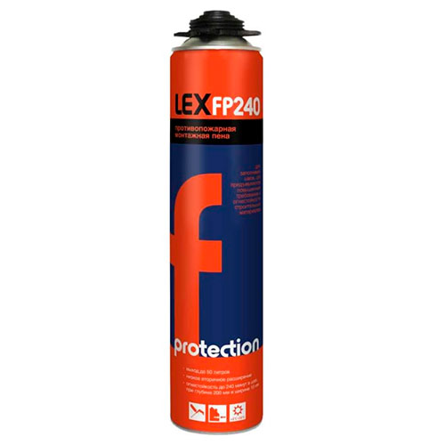 Lex FP240 Protection, 750 мл, Огнестойкая пистолетная полиуретановая пена, Bostik