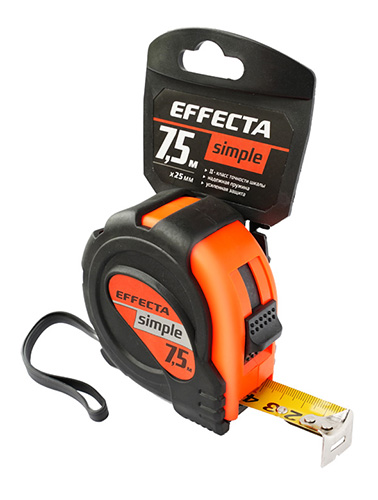 Рулетка 7,5 м х 25 мм, Effecta Simple