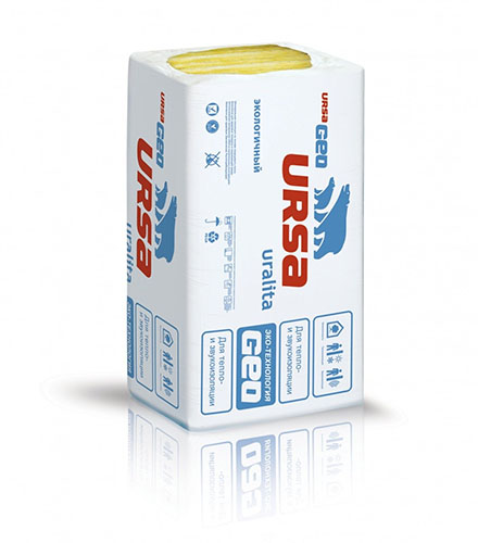 Утеплитель URSA GEO Фасад (1250х600х100), 0,45 м3, стекловолокно, 6 шт. в упаковке