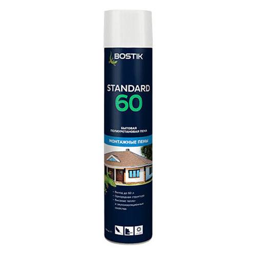 Bostik Standard 60 пена бытовая полиуретановая, 750 мл.