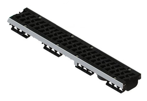 Лоток PolyMax Basic ЛВ-10.16.08-ПП 0801033-М с щелевой чугунной решеткой, класс С250, комплект, Стандартпарк