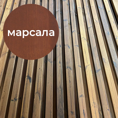Реечный фасад вертикальный из термососны, 40x90x3000 мм, Марсала