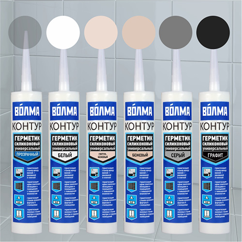 Герметик силиконовый белый, 290 мл, Волма-Контур
