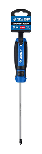 Отвертка слесарная, Cr-V сталь, 2к рукоятка, PH2x150 мм, ЗУБР Профессионал