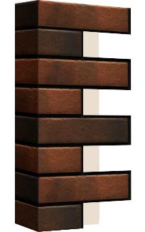 Правый откос фасадной термопанели Аляска Retro brick cardamon, 40 мм