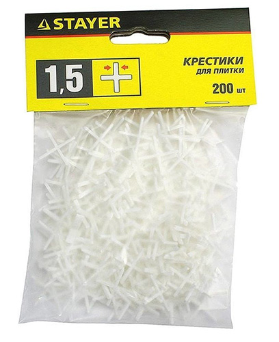 Крестики STAYER для кафеля, 1,5 мм, 200 штук