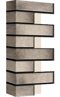 Правый откос фасадной термопанели Аляска Retro brick pepper, 40 мм