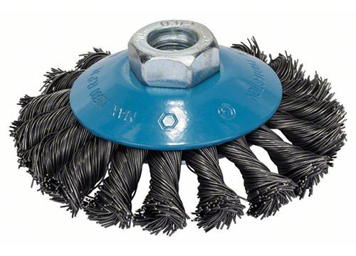 Щетка дисковая для УШМ М14, 0.5x100 мм, крученая стальная проволка, Bosch