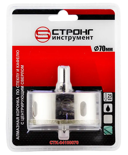 Коронка по стеклу 70 мм, Стронг