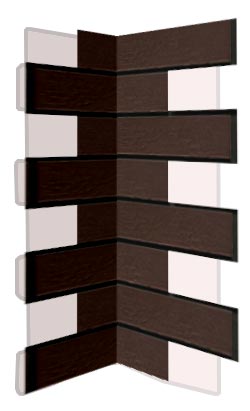 Внутренний угловой элемент фасадной термопанели Аляска Natural braun struktur, 60 мм