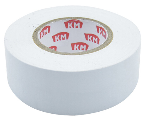 Изолента ПВХ 19 мм белая, 20 м, КМ