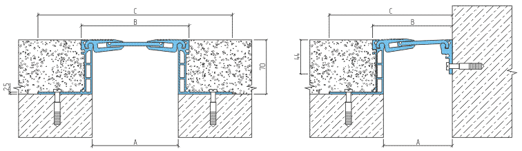 Деформационный шов ДША.Т-70/55, Аквабарьер