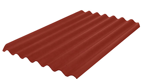 Фиброцементная черепица ТИСМА ПРОФИ красный, 865х1130х5.8 мм