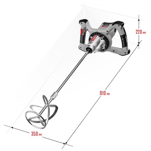 Миксер МР-1400-2 строительный, 2-скоростной, 1400 Вт, 13 Нм, 0-620 / 0-810 об/мин, М14 патрон, перемешивание вверх/вниз, ЗУБР Экперт