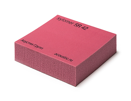 Эластомер Sylomer SR 42, розовый, лист 1200 х 1500 х 12,5 мм, Acoustic Group