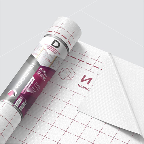 Изоспан D FIX с клейкой лентой 46.87х1,6 м, (70 м2) Гидро- пароизоляционная пленка повышенной прочности