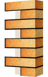 Левый откос фасадной термопанели Аляска Gobi rustik, 60 мм