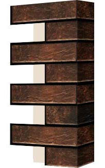 Левый откос фасадной термопанели Аляска Loft brick cardamon, 60 мм