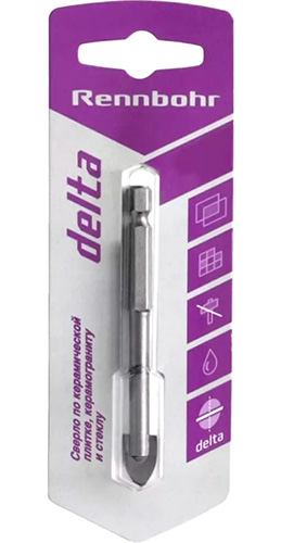Сверло по керамике и стеклу 10 мм, 2 грани, RB (RennBohr) Delta