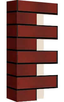 Правый откос фасадной термопанели Аляска Cloud rosa glatt, 40 мм