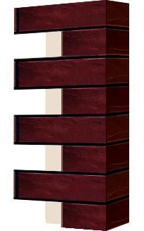 Левый откос фасадной термопанели Аляска Burgund rustik, 60 мм