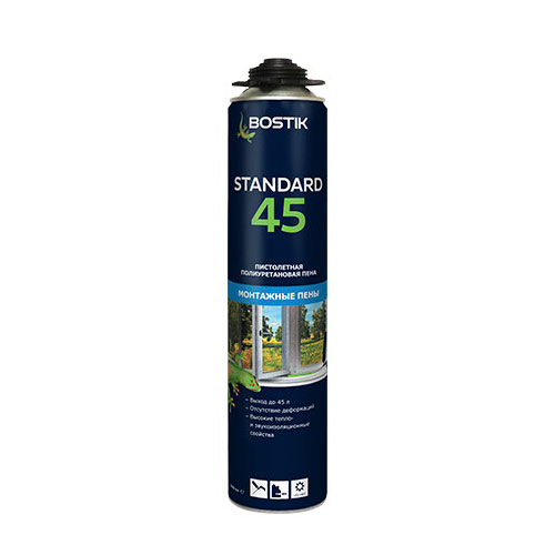 Bostik Standard 45 пена пистолетная полиуретановая, 650 мл.