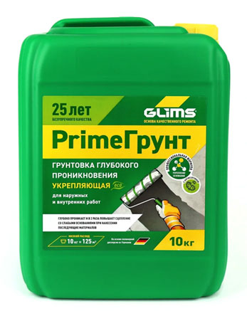 Грунтовка GLIMS DeepPrimeГрунт, 10 кг, канистра