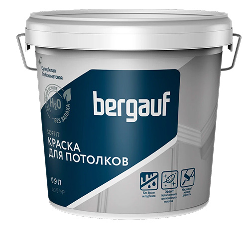SOFFIT 0,9 л (1,4 кг) База А, Водно-дисперсионная интерьерная краска для внутренних работ, Bergauf