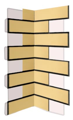 Внутренний угловой элемент фасадной термопанели Аляска Sand glatt, 60 мм