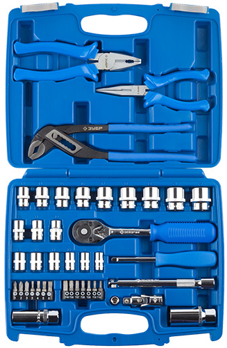 Набор инструмента 27672-Н42 торцевые головки, 42 предмета, (1/4"+ 3/8") ЗУБР Экперт