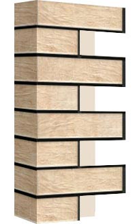 Правый откос фасадной термопанели Аляска Loft brick salt, 40 мм