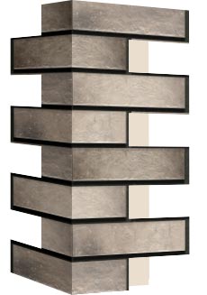 Внешний угловой элемент фасадной термопанели Аляска Retro brick pepper, 60 мм