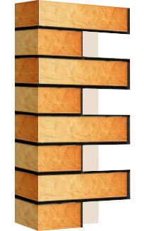 Правый откос фасадной термопанели Аляска Gobi rustik, 60 мм