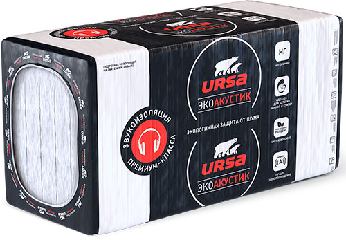 Утеплитель урса URSA PUREONE ЭКОАКУСТИК (1250х610х50 мм), 0,38 м3, стекловолокно, 10 шт. в упаковке