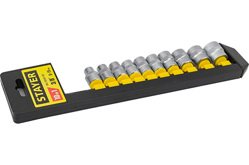 Набор торцовых головок STAYER RSS 10LD (3/8"), 10 предметов