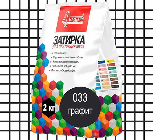 Затирка для плиточных швов Графит 033, 2 кг, Старатели, мешок