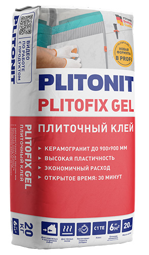 Клей-гель для керамогранита PLITONIT PlitoFix Gel, 20 кг
