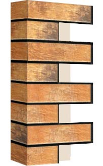 Правый откос фасадной термопанели Аляска Loft brick curry, 60 мм
