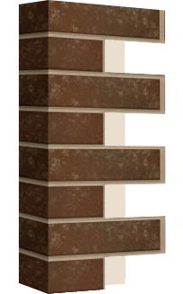 Правый откос фасадной термопанели Аляска Semir beige struktur, 40 мм