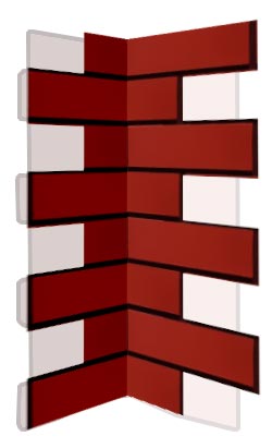 Внутренний угловой элемент фасадной термопанели Аляска Rot glatt, 60 мм