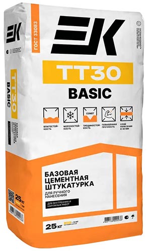 Штукатурка цементная EK TТ30 BASE, мешок, 25 кг